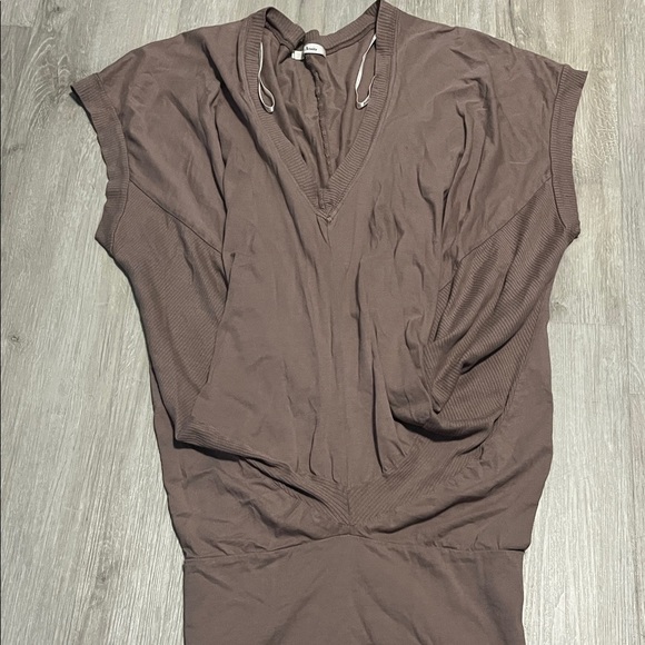 Trinity Taupe V-Neck Hoodie - Picture 1 of 2